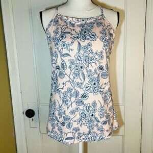 Dresswel Light Pink and Blue Floral Pattern Dress Tank Top Size Small
